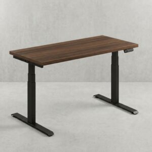KLAP Core standing desk with Walnut desktop and Black frame