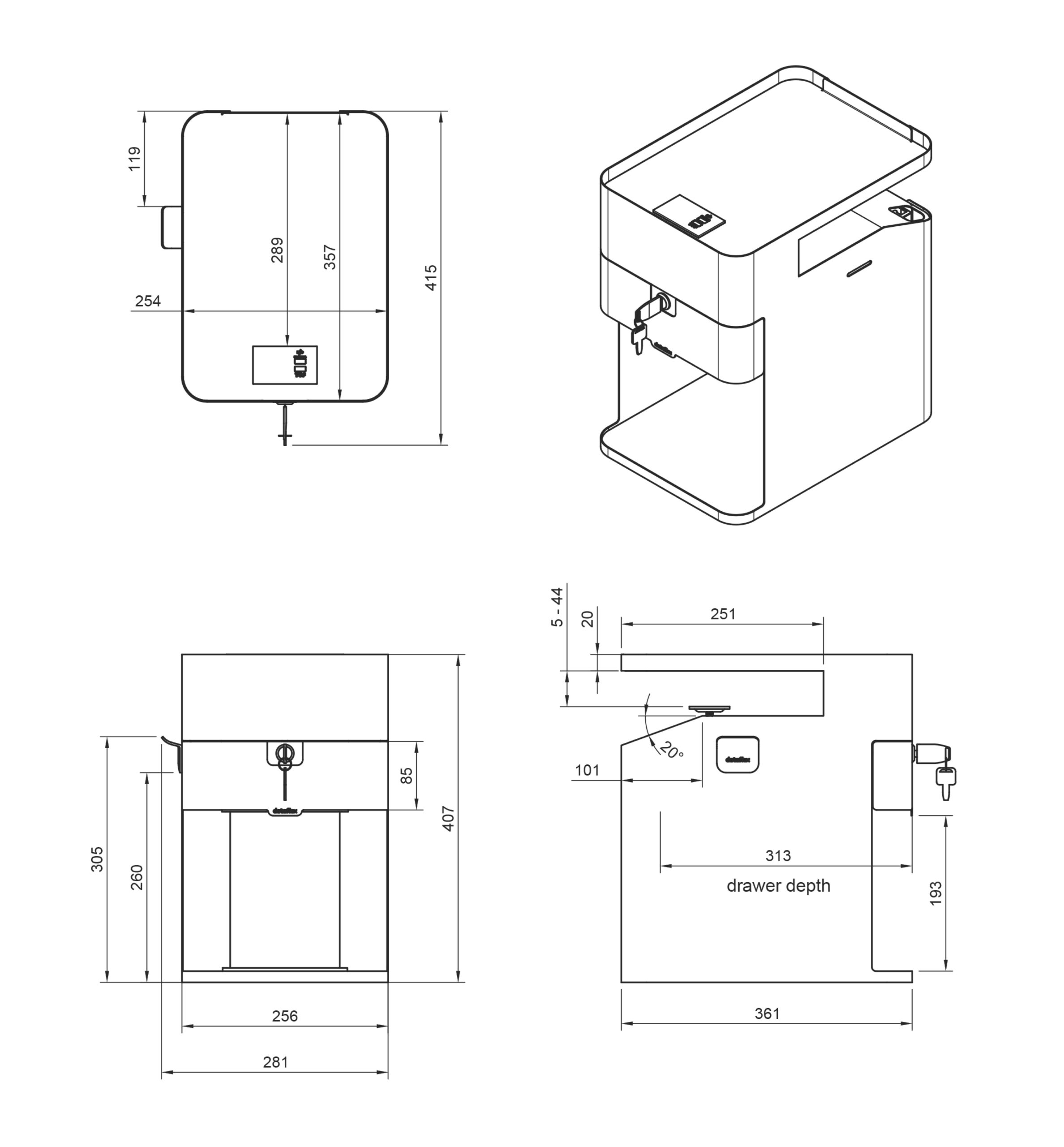 Dataflex Bento® desktop locker 500 - Image 7